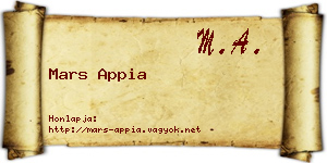 Mars Appia névjegykártya